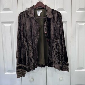 Coldwater Creek Dark Brown Velvet Blazer